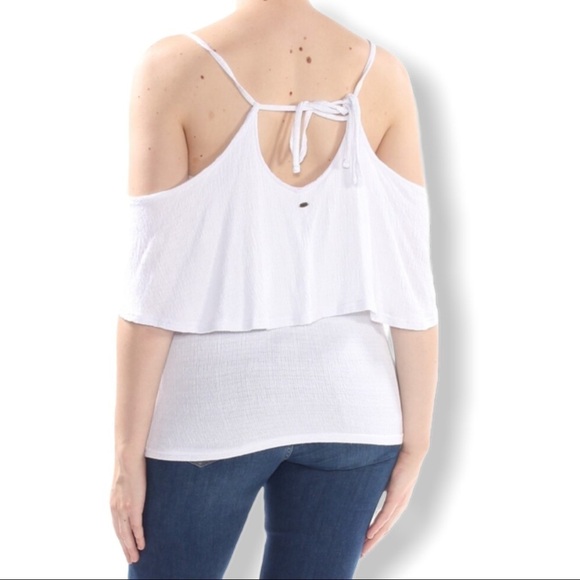 O’NEILl Cold Shoulder Short Sleeve Layered Top - Picture 3 of 4